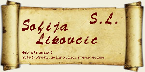 Sofija Lipovčić vizit kartica